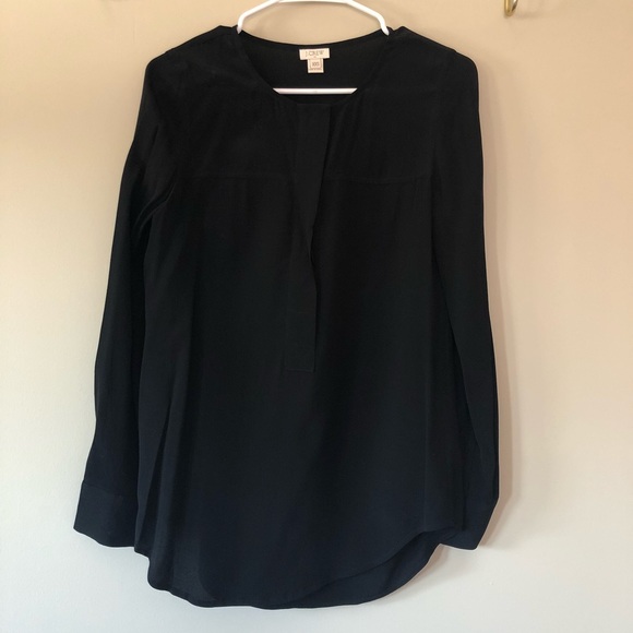 J. Crew Factory Covered-Button Crepe Henley Tunic - Picture 2 of 4